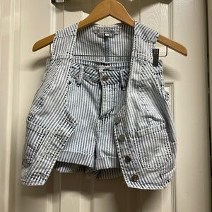 Celebrity Pink Striped Vest and Shorts - Blue and White